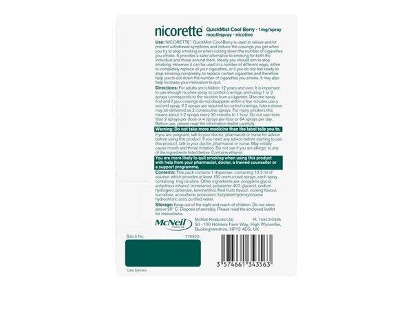 Nicorette® QuickMist Berry 1mg Mouthspray (Stop Smoking)