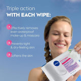 NIVEA Biodegradable Cleansing Face Wipes for Dry Skin    40 per pack