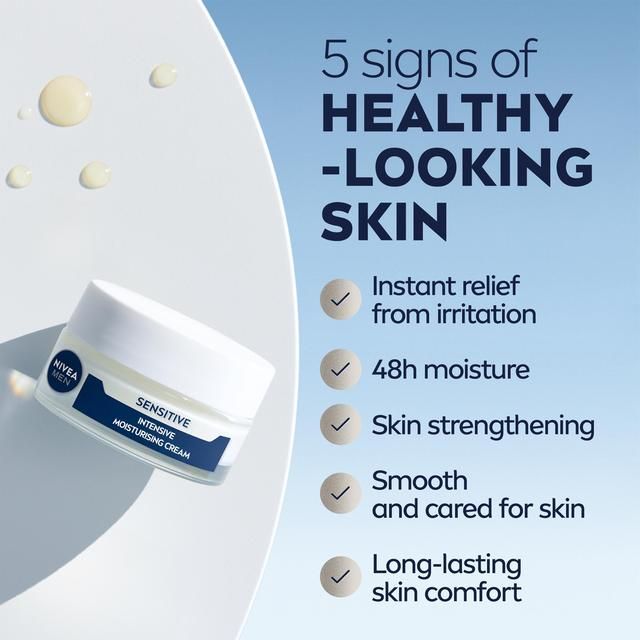 NIVEA MEN Sensitive Intensive Moisturiser Face Cream Gel 50ml