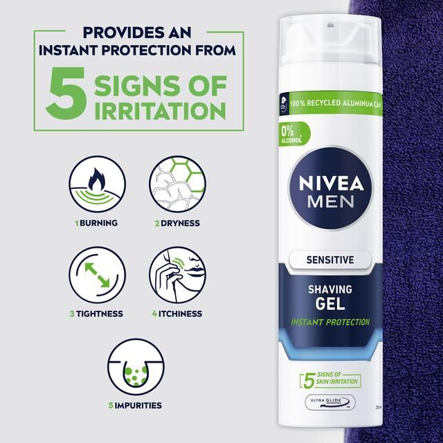NIVEA MEN Sensitive Shaving Gel with 0 % Alcohol 200ml