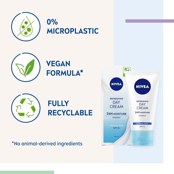 NIVEA Refreshing 24H Day Cream for Normal Skin SPF15 50ml