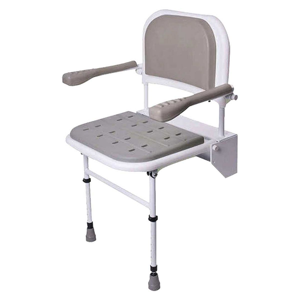 NRS Healthcare Folding Shower Seat with Legs, Padded Seat, Padded Backrest and Padded Armrests