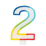 Number 2 Rainbow Candle 2nd Birthday