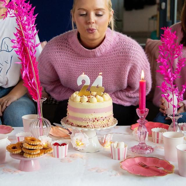 Number 4 Gold Candle 4th Birthday