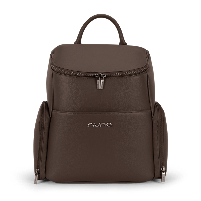 Nuna Essential Bag cocoa leatherette diaper backpack, imported from the UK