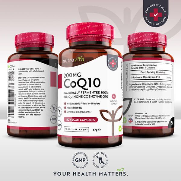 Nutravita Co Enzyme Q10 (CoQ10) 200mg - 120 Vegan Capsules