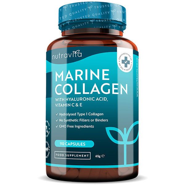 Nutravita Marine Collagen with Hyaluronic Acid,VitC&E-90Caps
