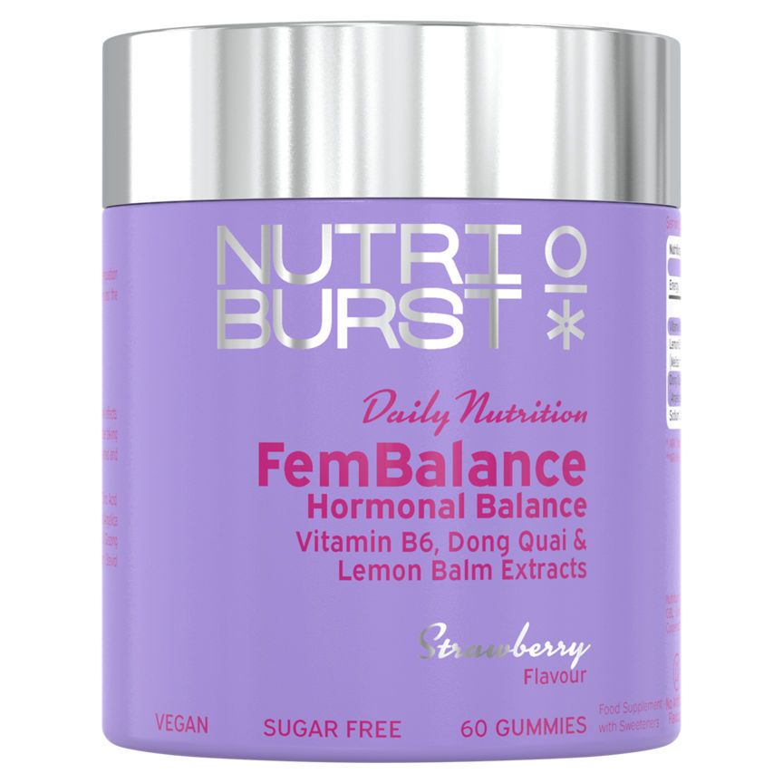 Nutriburst Daily Nutrition Fembalance Hormonal Balance Strawberry Flavour 60 Gummies GOODS ASDA