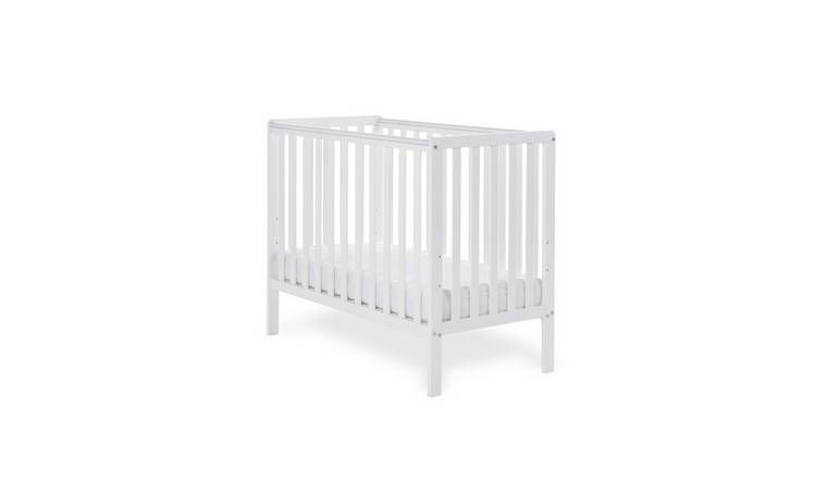 Obaby Bantam Space Saver Cot with Fibre Mattress - White