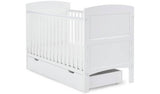 Obaby Grace Baby Cot Bed & Drawer - White