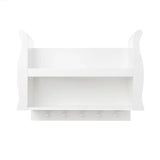 Obaby Stamford sleigh nursery shelf in white, imported from the UK