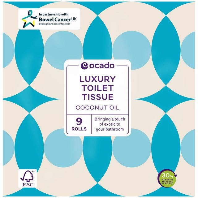 Ocado Luxury Coconut Oil Toilet Tissue 9 per pack