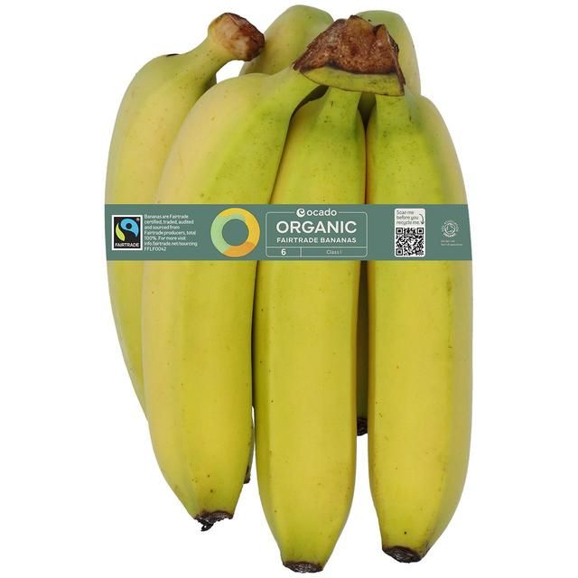 Ocado Organic Fairtrade Bananas 6 per pack