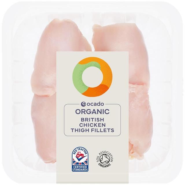 Ocado Organic Free Range Chicken Thigh Fillets Typically: 420g