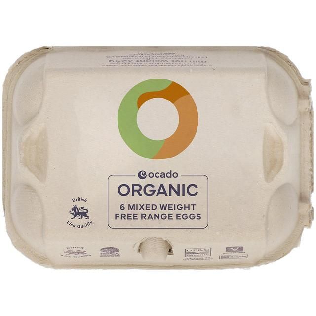 Ocado Organic Free Range Mixed Weight Eggs 6 per pack