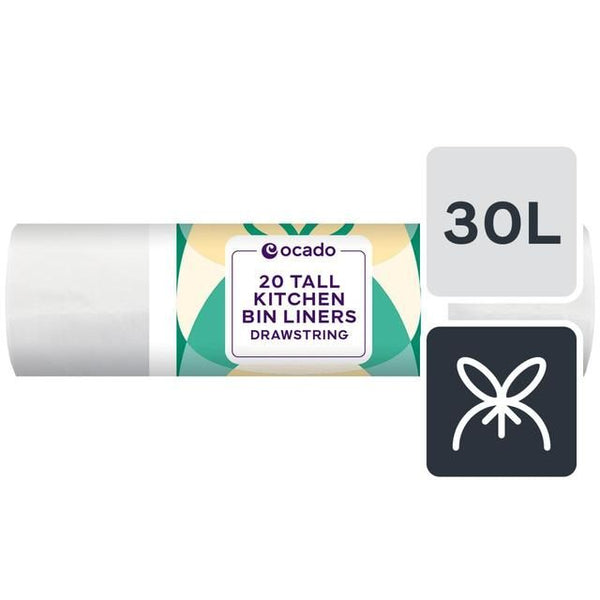 Ocado Tall Kitchen Bin Liner 30L 20 per pack