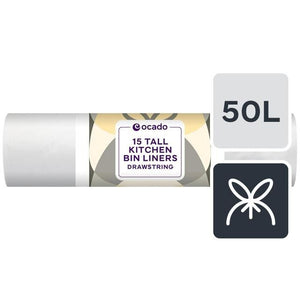 Ocado Tall Kitchen Bin Liner 50L 15 per pack