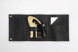L'Atelier du Vin gold Nomad corkscrew with black leather handle - British product