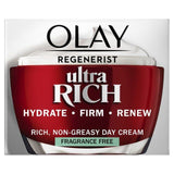 Olay Regenerist Ultra Rich Moisturiser Face Cream Fragrance Free 50ml