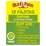 Old El Paso Flour Tortilla Fajita Wraps Family Pack 12 per pack