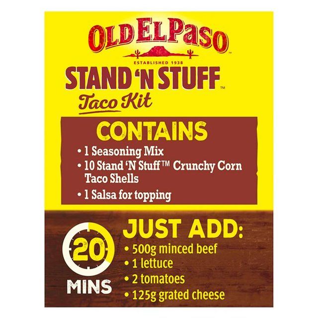 Old El Paso Mexican Stand 'N' Stuff Sweet Paprika & Garlic Taco Kit 312g