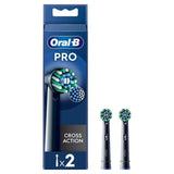 Oral B Crossaction Toothbrush Heads Black 2 per pack