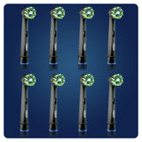 Oral B Crossaction Toothbrush Heads Black 8 per pack