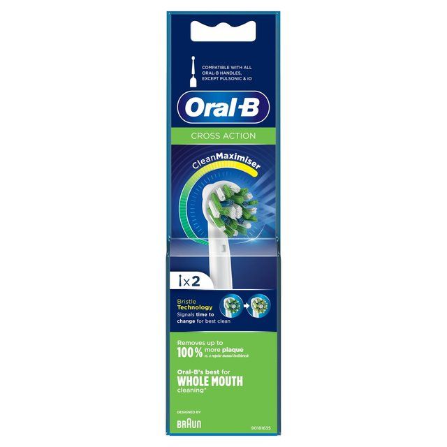 Oral-B CrossAction Toothbrush Heads - White 2 per pack