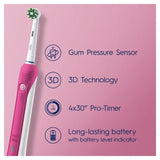 Oral-B Pro 1 650 Pink 3D White Electric Toothbrush (+ Whitening Toothpaste)