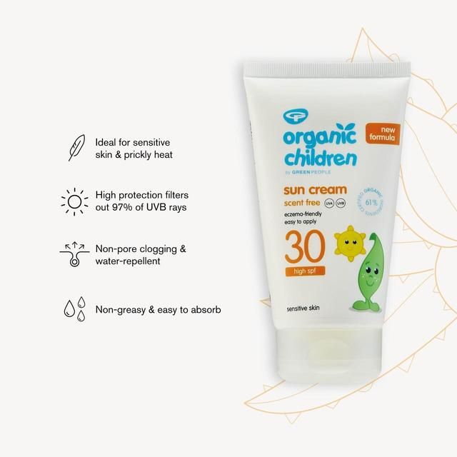 Organic Children SPF 30 Sun Cream Scent Free   150ml