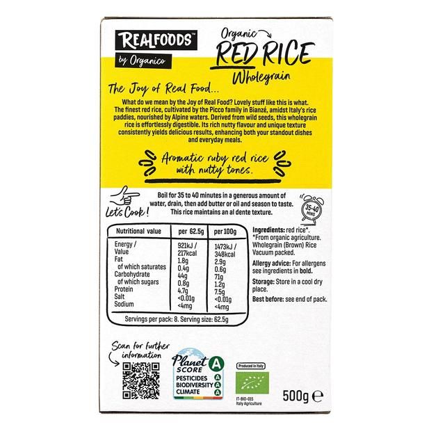 Organico Red Rice Wholegrain 500g