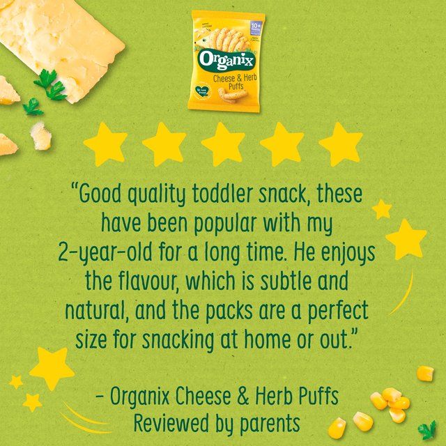 Organix Cheese & Herb Orgnic Puffs 10 mths+ Multipack 4 x 15g
