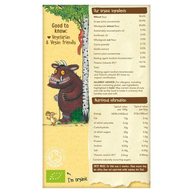 Organix Cocoa & Vanilla Organic Gruffalo Biscuits 12 mths+ Multipack 5 x 20g