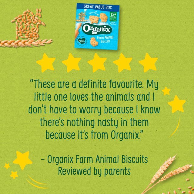 Organix Farm Animal Biscuits 12 mths Value Box 100g