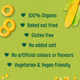 Organix Melty Sweetcorn Organic Rings Baby Snack 6 months+   20g