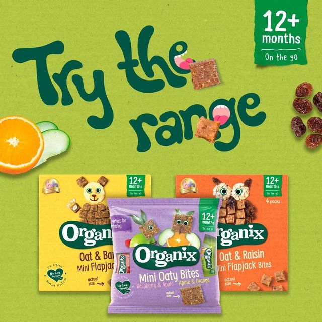 Organix Mini Organic Oat & Banana Flapjack Toddler Snacks Multipack 4 x 20g