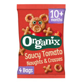 Organix Tomato Noughts & Crosses Organic Finger Food Toddler Snack Corn Puffs Multipack 4x15g