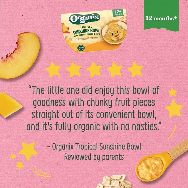 Organix Tropical Sunshine Bowl With Yoghurt Mango & Oats Toddler Food   120g