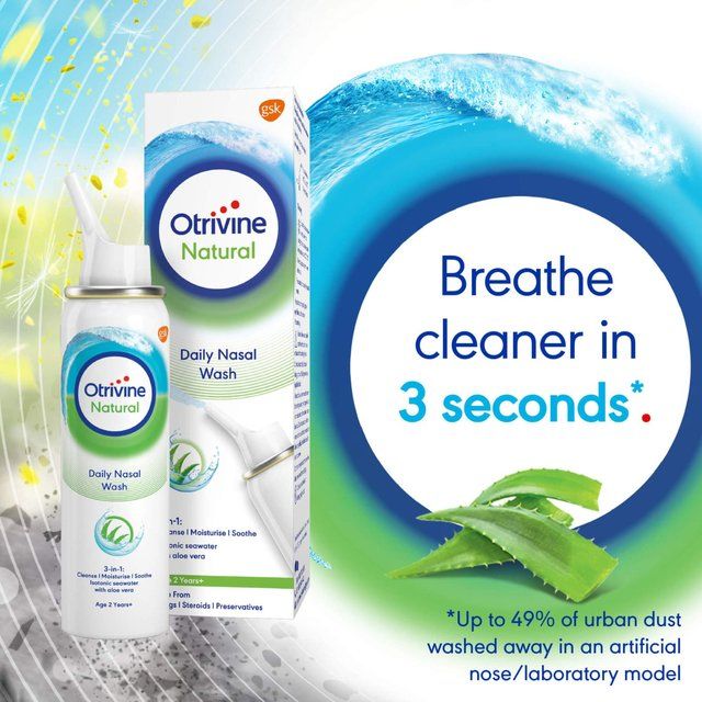 Otrivine Natural Daily Nasal Wash with Aloe Vera Drug Free 100ml