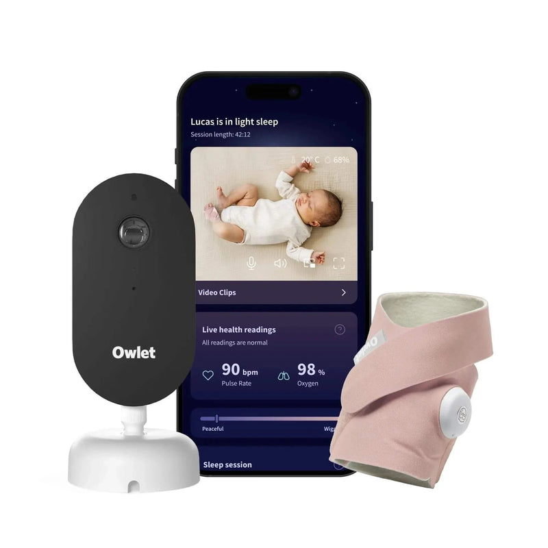 Owlet Dream Duo baby monitor Dusty Rose, imported from the UK