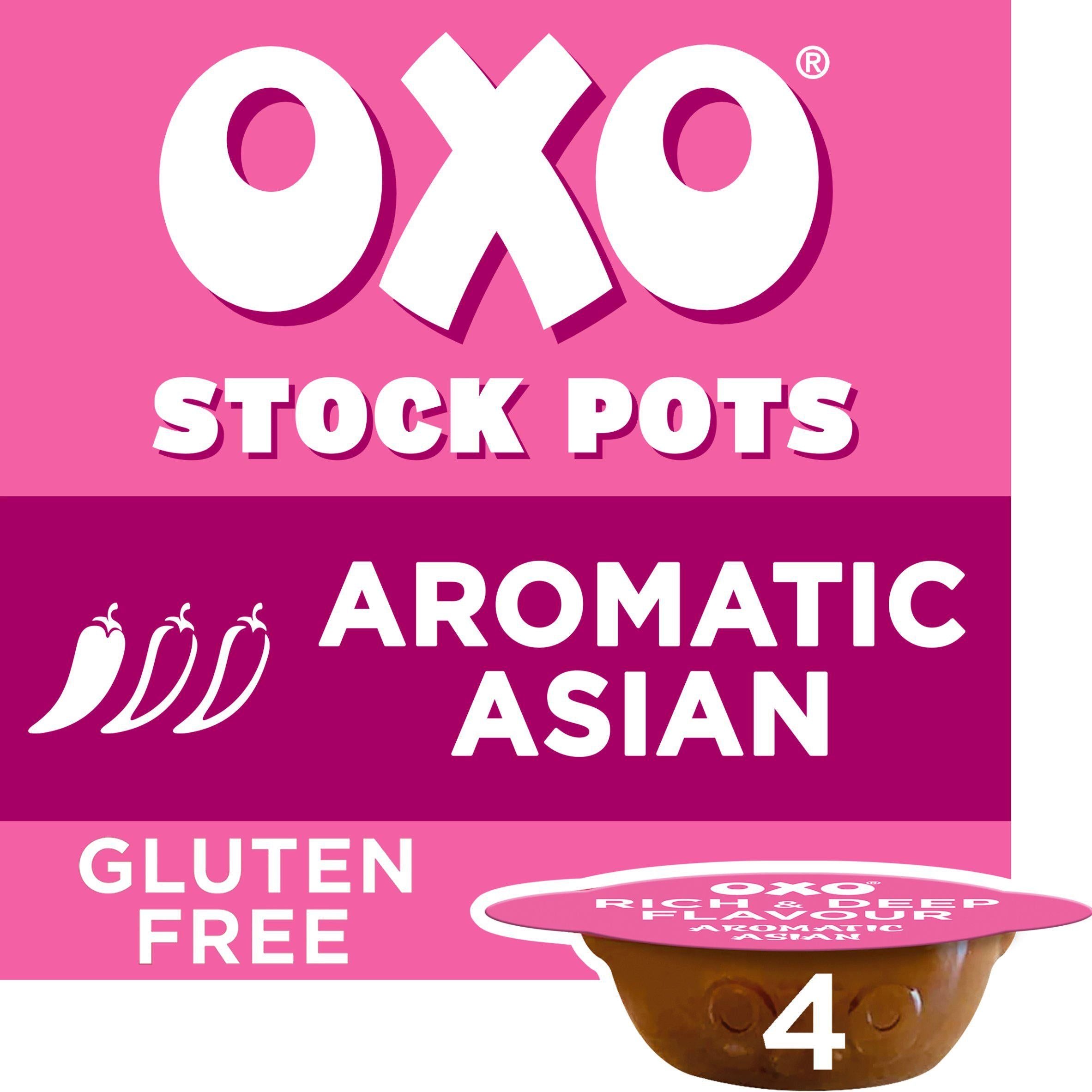 Oxo Stock Pots Aromatic Asian Stock with Lemongrass, Ginger & Chilli 4 x 20g (80g)