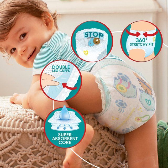 Pampers Baby-Dry Nappy Pants Size 4 (9-15kg) Jumbo+ Pack   72 per pack