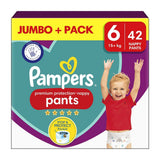 Pampers Premium Protection Nappy Pants Size 6, 42 Nappies, 15kg+, Jumbo+ Pack