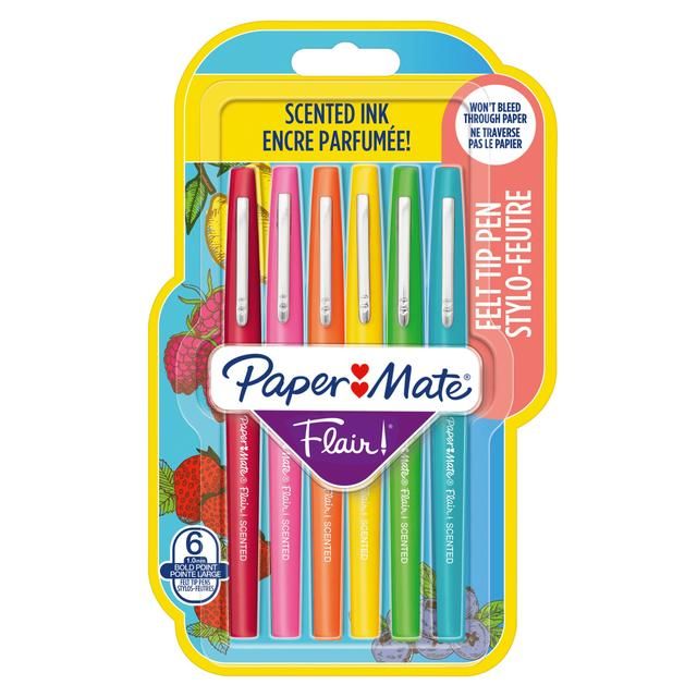 Paper Mate Flair 0.7mm Scented Felt Tip Pens 6 per pack