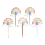 Pastel Rainbow Cupcake Toppers 12 per pack