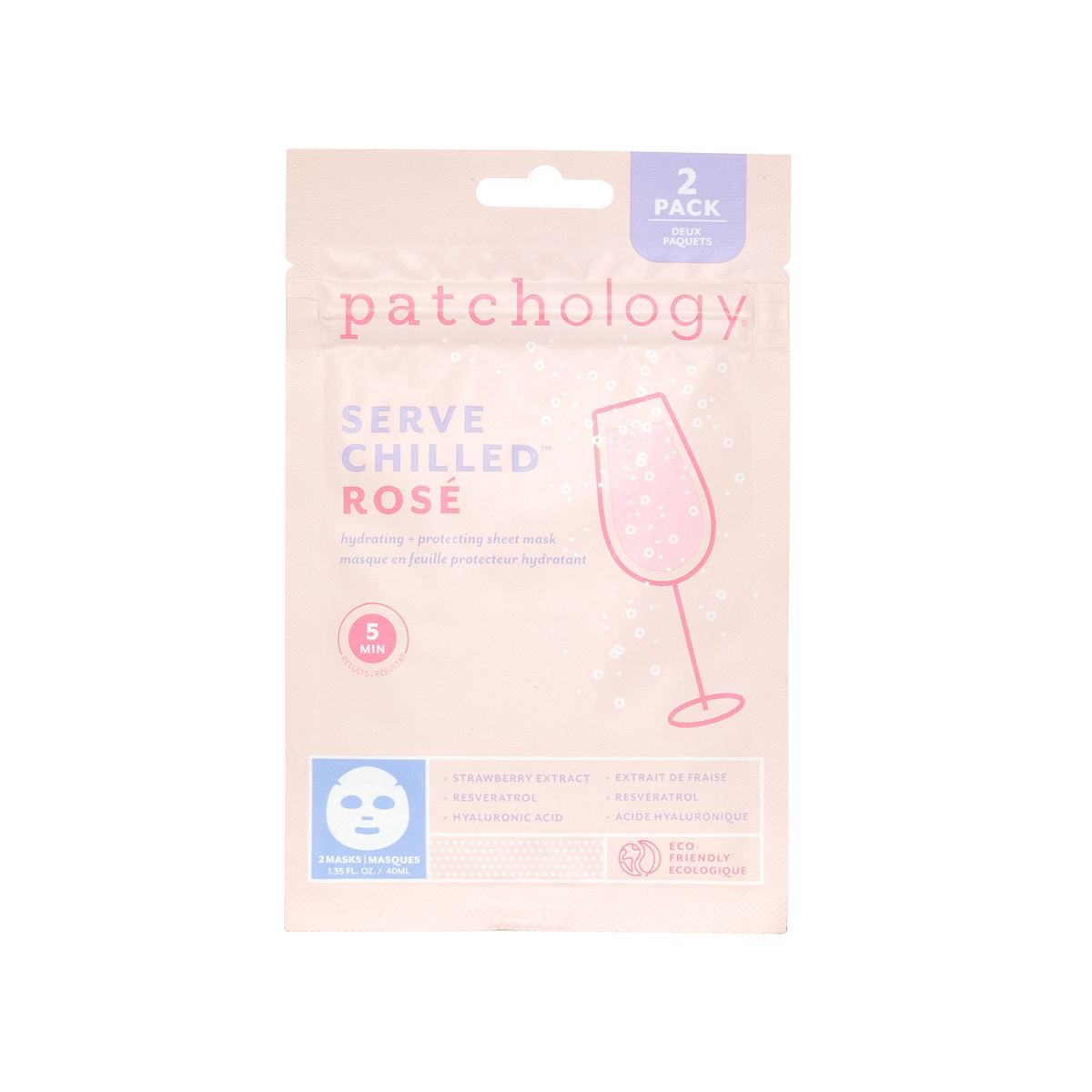 Patchology Serve Chilled Rosé Sheet Mask 2 Pack