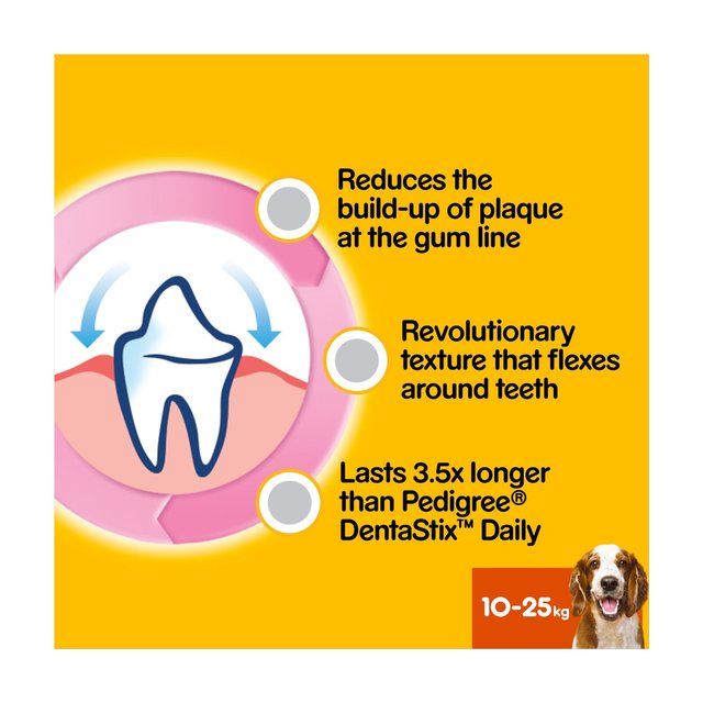 Pedigree Dentastix Advanced Medium Dog Treat Chicken Dental Chew   80g