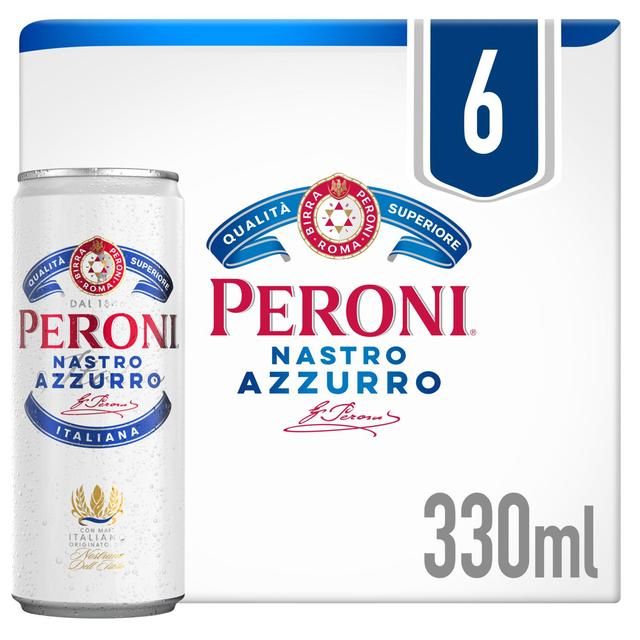 Peroni Nastro Azzurro Beer Lager Cans 6 x 330ml