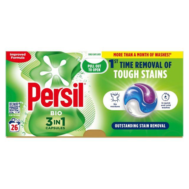 Persil Bio 3 in 1 Laundry Washing Detergent Capsules 26 Washes 26 per pack