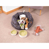 Petface Grey Tweed Oval Pet Bed Medium